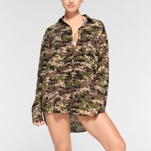 Skims Cover-Ups Long Sleeve Button Up Shirt